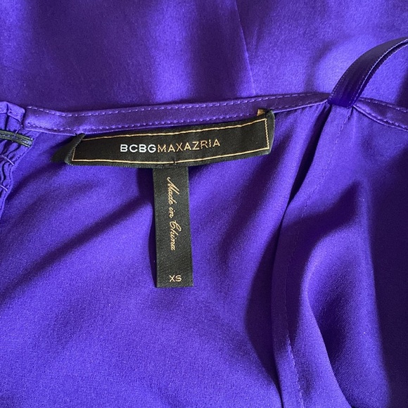 NEW BCBG Max AZRIA Halter Top Silk Pleated Purple Sleeveless Sexy - Picture 4 of 5